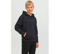 Kapuzensweatshirt JACK & JONES JUNIOR "JJESTAR JJ SWEAT HOOD NOOS JNR", Jungen, Gr. 176, schwarz, angeraute Sweatware, Obermaterial: 65% Baumwolle, 35% Polyester, bedruckt, relaxed fit normal, Rundhal