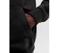 Kapuzensweatshirt "JCOFUSION BOX SWEAT HOOD PLS", Herren, Gr. 5XL, schwarz, angeraute Sweatware, Obermaterial: 70% Baumwolle, 30% Polyester, JACK & JONES PLUSSIZE, bedruckt, regular fit normal, Rundha