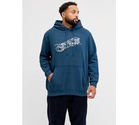 Kapuzensweatshirt "JCOFUSION BRANDING SWEAT HOOD PLS", Herren, Gr. 5XL, titan, angeraute Sweatware, Obermaterial: 70% Baumwolle, 30% Polyester, JACK & JONES PLUSSIZE, bedruckt, regular fit normal, Run