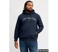 Kapuzensweatshirt "JJAVERY SWEAT HOOD PLS", Herren, Gr. 5XL, blau (navy blazer), angeraute Sweatware, Obermaterial: 60% Baumwolle, 40% Polyester, JACK & JONES PLUSSIZE, bedruckt, normal normal, Rundha