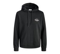 Kapuzensweatshirt "JJBRANDON SWEAT HOOD PLS", Herren, Gr. 3XL, schwarz, angeraute Sweatware, Obermaterial: 60% Polyester, 40% Baumwolle, JACK & JONES PLUSSIZE, unifarben, regular fit, Rippbündchen, Sw
