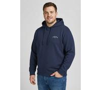Kapuzensweatshirt "JJCOLLEGE LOGO SWEAT HOOD PLS", Damen, Gr. 5XL, navy blazer, Sweatware, Obermaterial: 80% Baumwolle, 20% Polyester, JACK & JONES PLUSSIZE, unifarben, regular fit normal, Rundhals, R