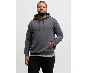 Kapuzensweatshirt "JJEARCHIVE GRAPHIC SWEAT HOOD SN PLS", Herren, Gr. 4XL, grau (asphalt), angeraute Sweatware, Obermaterial: 80% Baumwolle, 20% Polyester, JACK & JONES PLUSSIZE, bedruckt, regular fit
