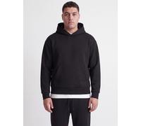 Kapuzensweatshirt "JJEBARRON SWEAT HOOD LN PLS", Herren, Gr. 3XL, schwarz, angeraute Sweatware, Obermaterial: 70% Polyester, 30% Baumwolle, JACK & JONES PLUSSIZE, unifarben, regular fit normal, Rundha