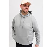 Kapuzensweatshirt "JJECORP LOGO SWEAT HOOD NOOS PLS", Herren, Gr. 3XL, ultimate grau detail:small print, angeraute Sweatware, Obermaterial: 70% Baumwolle, 30% Polyester, JACK & JONES PLUSSIZE, bedruck