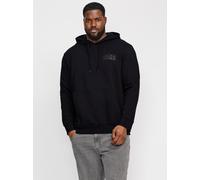 Kapuzensweatshirt "JJECORP LOGO SWEAT HOOD NOOS PLS", Herren, Gr. 6XL, schwarz (schwarz detail:small print, schwarz), angeraute Sweatware, Obermaterial: 70% Baumwolle, 30% Polyester, JACK & JONES PLUS
