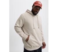 Kapuzensweatshirt "JJESOHO SWEAT HOOD NOOS PLS", Herren, Gr. 6XL, gelb (moonbeam), angeraute Sweatware, Obermaterial: 80% Baumwolle, 20% Polyester, JACK & JONES PLUSSIZE, bedruckt, regular fit, Rippbü