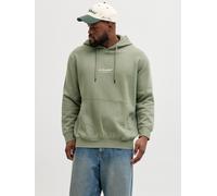 Kapuzensweatshirt "JJESOHO SWEAT HOOD NOOS PLS", Herren, Gr. 6XL, vetiver, angeraute Sweatware, Obermaterial: 80% Baumwolle, 20% Polyester, JACK & JONES PLUSSIZE, regular fit, Rippbündchen, Sweatshirt