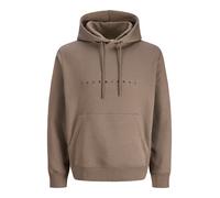 Kapuzensweatshirt "JJESTAR JJ SWEAT HOOD NOOS PLS", Herren, Gr. 5XL, falcon, angeraute Sweatware, Obermaterial: 70% Baumwolle, 30% Polyester, JACK & JONES PLUSSIZE, bedruckt, relaxed fit normal, Rundh