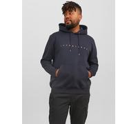 Kapuzensweatshirt "JJESTAR JJ SWEAT HOOD NOOS PLS", Herren, Gr. 7XL, blau (schwarz navy), angeraute Sweatware, Obermaterial: 61% Polyester, 39% Baumwolle, JACK & JONES PLUSSIZE, bedruckt, comfort fit 