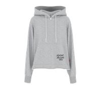Kapuzensweatshirt JOOP "Talia2", Damen, Gr. XL, grau (open grau), Sweatware, Obermaterial: 100% Baumwolle, clean, unifarben, regular fit normal, Rundhals, eingesetzt Rippbündchen, Sweatshirts, mit Rei