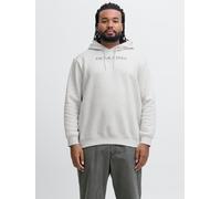 Kapuzensweatshirt "JORBILLYBURG SWEAT HOOD FST PLS", Herren, Gr. 4XL, weiß (hellweiß detail:melange), angeraute Sweatware, Obermaterial: 60% Baumwolle, 40% Polyester, JACK & JONES PLUSSIZE, meliert, r