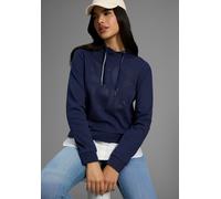 Kapuzensweatshirt KANGAROOS, Damen, Gr. 32/34, blau (marine), Interlock, Obermaterial: 100% Baumwolle. Einsatz: 100% Baumwolle, lässig geschnitten hüftbedeckend, Rippbündchen, Sweatshirts, mit angenäh