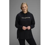 Kapuzensweatshirt KANGAROOS, Damen, Gr. 52/54, schwarz, Interlock, Obermaterial: 53% Polyester, 42% Viskose, 5% Elasthan, animal-print, unifarben, lässig geschnitten hüftbedeckend, angesetztes Bündche