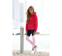 Kapuzensweatshirt KANGAROOS "Hoodie mit Logoprint", Mädchen, Gr. 152/158, rot, Sweatware, Obermaterial: 60% Baumwolle, 40% Polyester, bedruckt, Basic hüftlang, Bündchen, Sweatshirts, Langarm, bedruckt