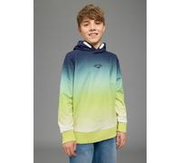 Kapuzensweatshirt KANGAROOS "Kapuzenweatshirt mit Batik-Optik", Jungen, Gr. 176/182, bunt (grün), angeraute Sweatware, Obermaterial: 100% Baumwolle, aufgeraut, bedruckt, Basic, Sweatshirts, für Jungen
