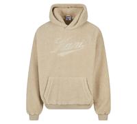 Kapuzensweatshirt KARL KANI "Karl Kani Cursive Varsity Teddy Os Hoodie", Herren, Gr. XXL, vanilla, 100% Polyester, Rundhals, Sweatshirts (86234445-XXL) vanilla
