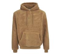 Kapuzensweatshirt KARL KANI "Karl Kani Herren KM213-064-2 Small Signature Teddy Hoodie", Herren, Gr. S, braun (sand), 100% Polyester, Rundhals, Sweatshirts (82566403-S) sand