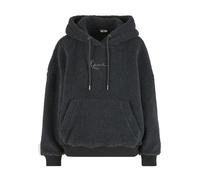 Kapuzensweatshirt KARL KANI "Karl Kani Karl Kani Metal Signature Teddy Os Hoodie", Damen, Gr. S, anthrazit, 100% Polyester, Sweatshirts (86697324-S) anthrazit