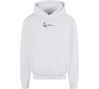 Kapuzenpullover KARL KANI "Karl Kani Karl Kani Small Signature Essential OS Hoodie", Herren, Gr. S, weiß, 65% Baumwolle, 35% Polyester, mehrfarbig, oversize, ohne Ausschnitt, Pullover Kapuzenpullover
