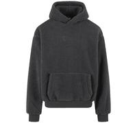 Kapuzensweatshirt KARL KANI "Karl Kani KK Metal Signature Teddy Hoodie", Herren, Gr. L, grau, 100% Polyester, Rundhals, Sweatshirts (33711152-L) grau
