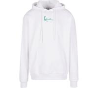 Kapuzensweatshirt KARL KANI "Karl Kani Small Signature Green Logo Hoodie", Herren, Gr. XS, weiß, 100% Baumwolle, Sweatshirts (32844010-XS) weiß