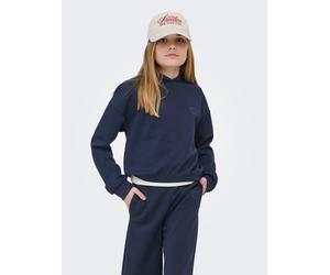 Kapuzensweatshirt KIDS ONLY "KOGADA-COOPER HEART L/S HOOD FR SWT NOOS", Mädchen, Gr. 146/152, blau (navy blazer detail:navy blazer emb. heart), Sweatware, Obermaterial: 53% Polyester, 42% Viskose, 5%