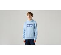 Kapuzensweatshirt LEVI'S KIDS "LVB BATWING PULLOVER HOODIE", Jungen, Gr. 16 (176), chambray blau levi's, Sweatware, Obermaterial: 60% Baumwolle, 40% Polyester, Basic schmal hüftlang, Rippbündchen, Swe