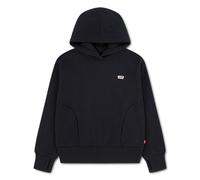 Kapuzensweatshirt LEVI'S KIDS "LVG BATWING PATCH HOODIE", Mädchen, Gr. 8 (128), schwarz, Sweatware, Obermaterial: 60% Baumwolle, 40% Polyester, unifarben, normal, Bündchen mit Daumenlöchern, Sweatshir