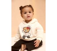 Kapuzensweatshirt LEVI'S KIDS "LVG LIV GFX HODDY AND FLARE RI", Mädchen, Gr. 12M (80), weiß (levi's egret), Sweatware, Obermaterial: 60% Baumwolle, 40% Polyester, bedruckt, Rundhals, Sweatshirts, mit