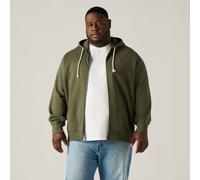 Kapuzensweatshirt LEVI'S PLUS, Herren, Gr. XL (60/62), grün (deep depths), Frottee, Obermaterial: 100% Baumwolle, lässig geschnitten hüftbedeckend, eingesetzt Rippbündchen, Sweatshirts, mit dezentem L
