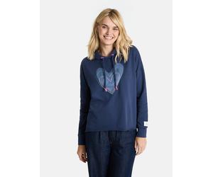 Kapuzensweatshirt LIEBLINGSSTÜCK "CyrenaL", Damen, Gr. XXL, navy, Sweatware, Obermaterial: 100% Baumwolle, bedruckt, bestickt, unifarben, hüftlang, hoch geschlossener Ausschnitt, Rippbündchen, Sweatsh