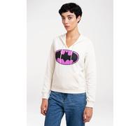 Kapuzensweatshirt LOGOSHIRT "Batman-Logo", Damen, Gr. S, beige, 70% Baumwolle, 30% Polyester, unifarben, normal, ohne Ausschnitt, Sweatshirts, mit lizenziertem Print (60178322-S) beige