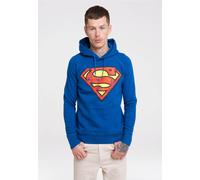 Kapuzensweatshirt LOGOSHIRT "DC - Superman Logo", Herren, Gr. S, blau (blau, mehrfarbig), 80% Baumwolle, 20% Polyester, unifarben, normal, ohne Ausschnitt, Sweatshirts, mit Superhelden-Print (98925131