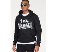 Kapuzensweatshirt LONSDALE "GOSPORT", Herren, Gr. S (46/48), schwarz, angeraute Sweatware, Obermaterial: 60% Baumwolle, 40% Polyester, unifarben, schmal kurz, Rippbündchen, Sweatshirts (396908-S) schw