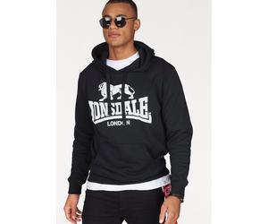Kapuzensweatshirt LONSDALE "GOSPORT", Herren, Gr. S (46/48), schwarz, angeraute Sweatware, Obermaterial: 60% Baumwolle, 40% Polyester, unifarben, schmal kurz, Rippbündchen, Sweatshirts (396908-S) schw