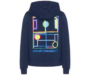 Kapuzensweatshirt LOTTO, Damen, Gr. M (38), blau (peacoat), 80% Cotton, 20% Polyester, ohne Ausschnitt, Rippbündchen, Sweatshirts (97152843-M) peacoat