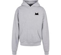 Kapuzensweatshirt MERCHCODE "Merchcode Halloween - Cat Hoody", Herren, Gr. 3XL, grau, 100% Baumwolle, bedruckt, Sweatshirts (72978350-XXXL) grau