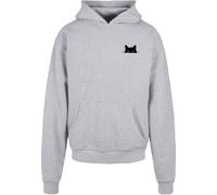 Kapuzensweatshirt MERCHCODE "Merchcode Halloween - Cat Hoody", Herren, Gr. XL, grau, 100% Baumwolle, bedruckt, Rundhals, Sweatshirts (72978350-XL) grau