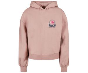 Kapuzensweatshirt MERCHCODE "Merchcode Ladies Sunset Charm Oversized Hoody", Damen, Gr. 5XL, duskrose, 100% Baumwolle, bedruckt, Sweatshirts (98605939-5XL) duskrose