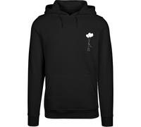 Kapuzensweatshirt MERCHCODE "Merchcode Love In The Air Fitted Heavy Hoody", Herren, Gr. L, schwarz, 65% Baumwolle, 35% Polyester, bedruckt, Rundhals, Sweatshirts (29908809-L) schwarz