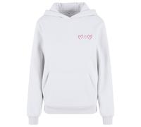 Kapuzenpullover MISS TEE "Miss Tee Always Trust Your Heart Ladies Fluffy Hoody", Damen, Gr. S, weiß, 70% Baumwolle, 30% Polyester, mehrfarbig, loose fit, ohne Ausschnitt, Pullover Kapuzenpullover (833