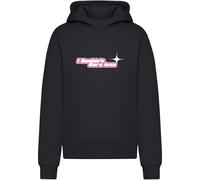 Kapuzensweatshirt MISS TEE "Miss Tee Couldn't Care Less Ladies Fluffy Hoody", Damen, Gr. M, schwarz, 70% Baumwolle, 30% Polyester, bedruckt, Rundhals, Sweatshirts (22683868-M) schwarz