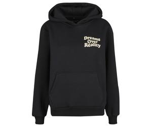Kapuzensweatshirt MISS TEE "Miss Tee Dreams Over Reality Ladies Fluffy Hoody", Damen, Gr. 3XL, schwarz, 70% Baumwolle, 30% Polyester, bedruckt, Rundhals, Sweatshirts (54302113-XXXL) schwarz