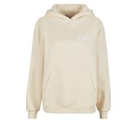 Kapuzensweatshirt MISS TEE "Miss Tee Good Vibes Ladies Fluffy Hoody", Damen, Gr. 4XL, beige (sandweiß), 70% Baumwolle, 30% Polyester, bedruckt, Rundhals, Sweatshirts (30642002-4XL) sandweiß