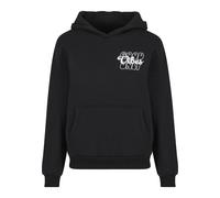 Kapuzensweatshirt MISS TEE "Miss Tee Good Vibes Ladies Fluffy Hoody", Damen, Gr. XL, schwarz, 70% Baumwolle, 30% Polyester, bedruckt, Rundhals, Sweatshirts (37393020-XL) schwarz