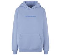 Kapuzensweatshirt MISS TEE "Miss Tee Just Another EMB Fluffy Hoody", Damen, Gr. S, powderblau, 100% Baumwolle, unifarben, Sweatshirts (13659547-S) powderblau