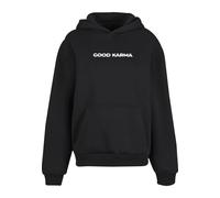 Kapuzensweatshirt MISS TEE "Miss Tee Karma Butterfly Ladies Fluffy Hoody", Damen, Gr. XS, schwarz, 70% Baumwolle, 30% Polyester, bedruckt, loose fit, ohne Ausschnitt, Sweatshirts (77881632-XS) schwarz