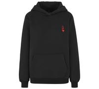 Kapuzenpullover MISS TEE "Miss Tee Queen Card EMB Fluffy Hoody", Damen, Gr. M, schwarz, 100% Baumwolle, mehrfarbig, ohne Ausschnitt, Pullover Kapuzenpullover (92129356-M) schwarz