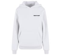 Mister Tee Damen Take It Easy Hoodie - Weißer Loose Fit Kapuzenpullover mit rosa Blumen-Backprint, lässiger Streetwear Style, Oversize Look